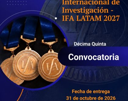 INSCRIÇÕES ABERTAS PARA O PRÊMIO INTERNACIONAL DE PESQUISA IFA LATAM 2027
